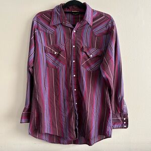 Holt Western Wear Pearl Snap Button Down Men’s L Shirt
